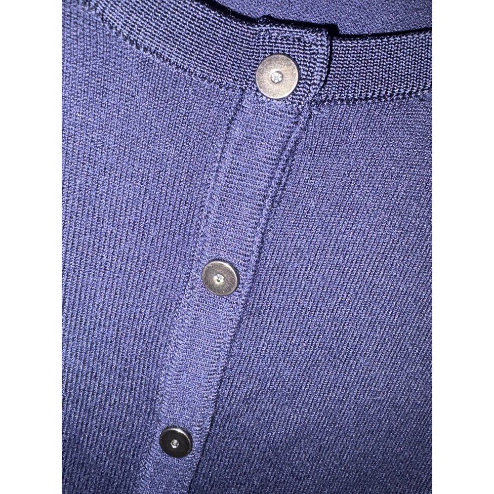 White House Black Market Navy Blue Button Front Cardigan Sweater Size S - Picture 4 of 11